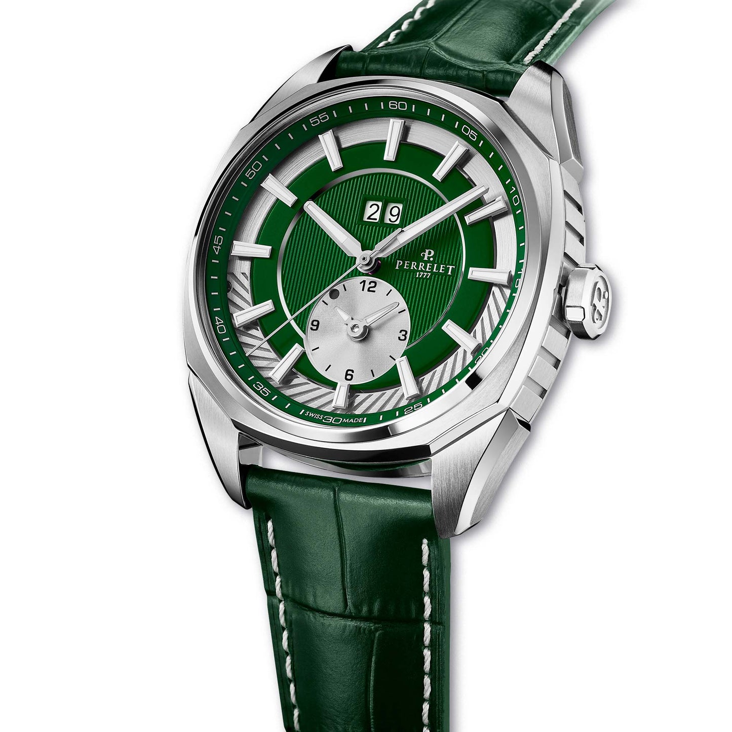 Track two time zones with ease – the Perrelet A1101/5 combines function, form, and Swiss expertise.