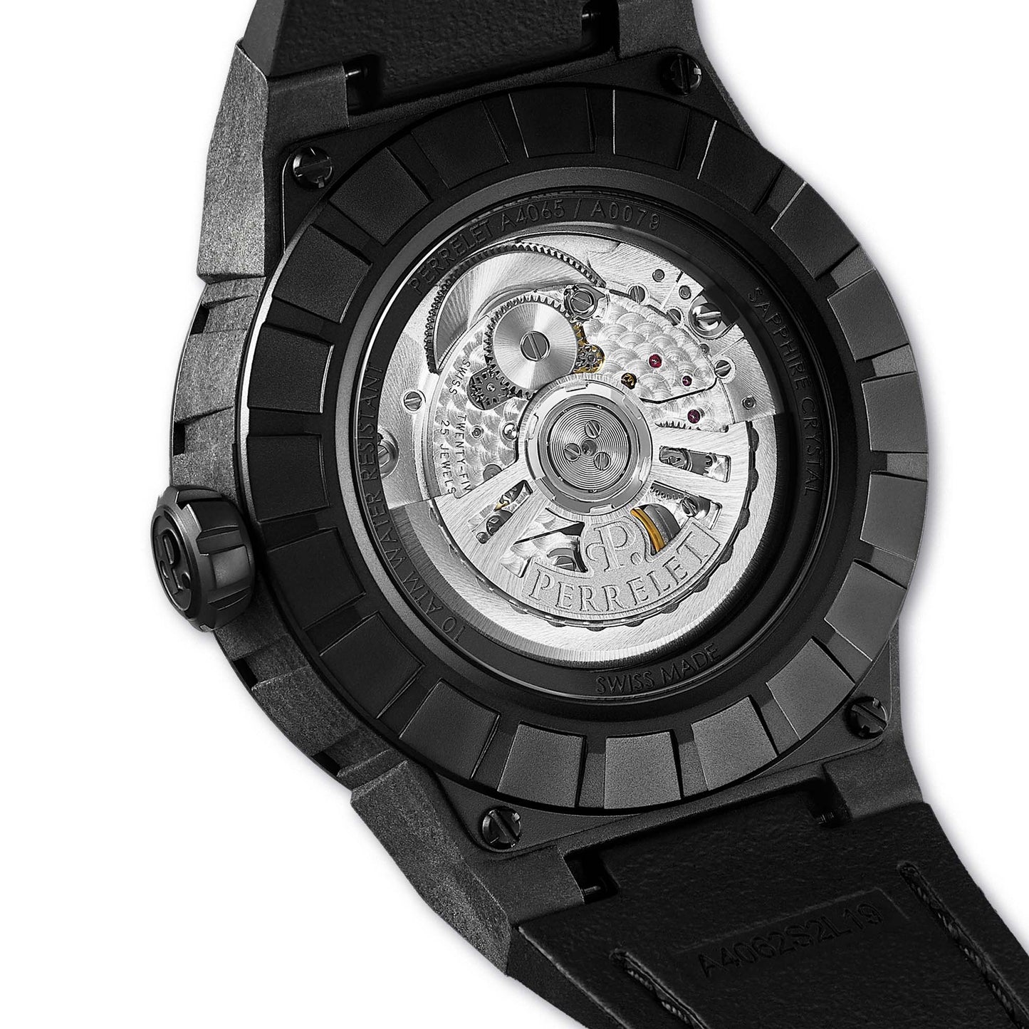 Experience the Perrelet TURBINE A4065/4 – bold carbon case, forest green dial, and signature kinetic motion.