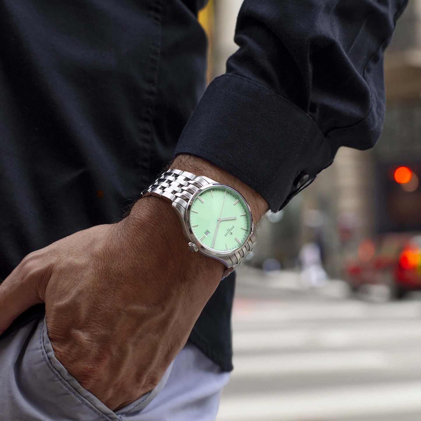 Perrelet WEEKEND A1300/D offers minimalist style with a mint green dial and classic automatic performance.