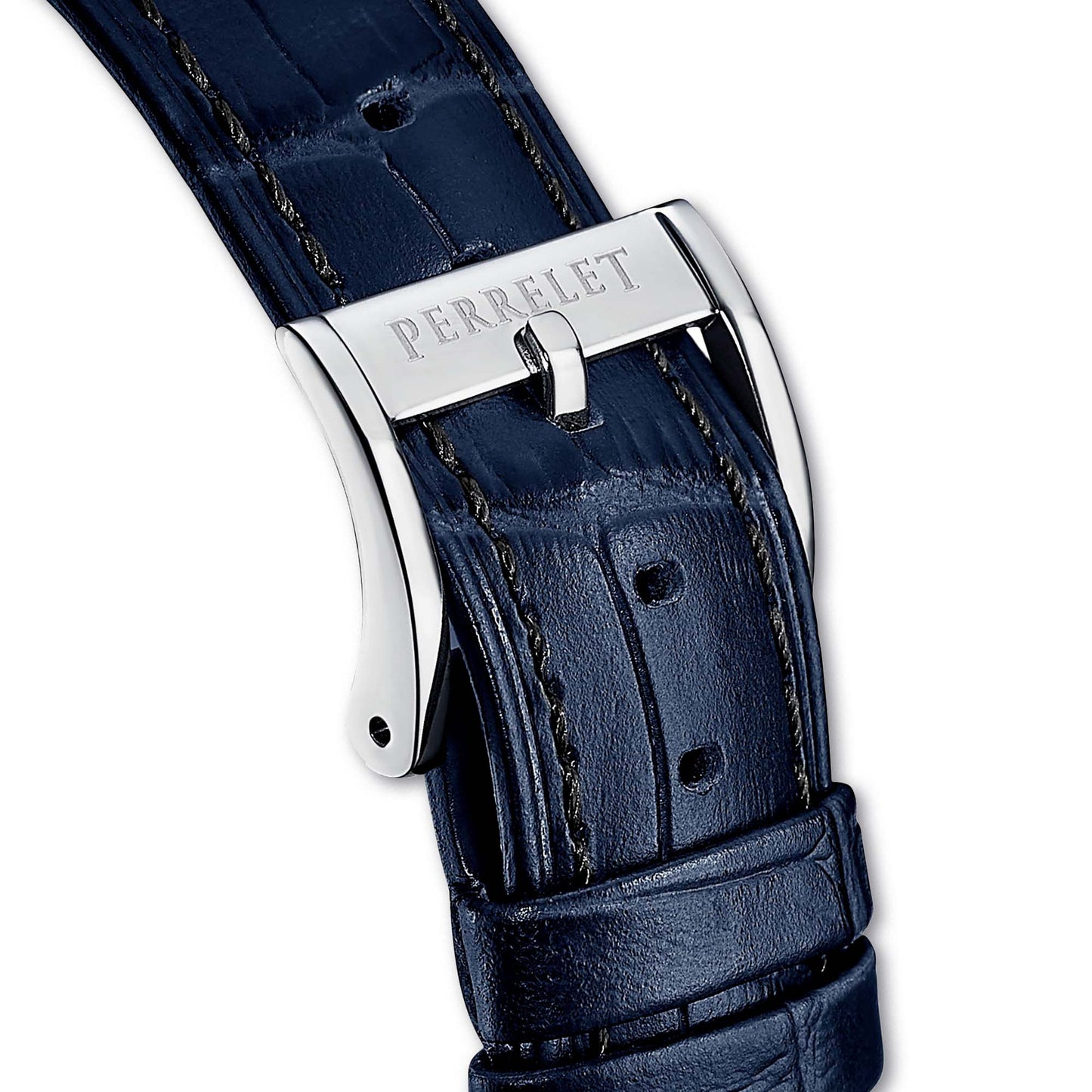 The A1302/A by Perrelet offers everyday luxury with a cool ice blue open heart dial and visible Swiss craftsmanship.