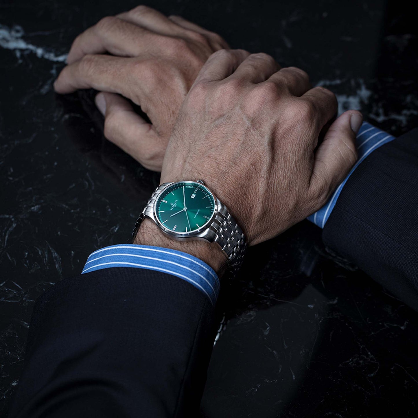 WEEKEND A1300/9 by Perrelet offers vibrant green elegance with the precision of Swiss craftsmanship.