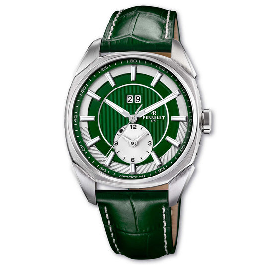 Perrelet A1101/5 offers dual time functionality with Swiss precision and a sleek contemporary design.