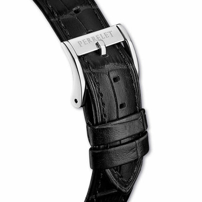 Experience Swiss elegance with the A1302/E – salmon open heart dial, automatic movement, and timeless styling.
