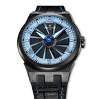 Ice blue meets innovation in the Perrelet TURBINE A4065/5 – carbon construction and spinning dial power.