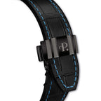 Perrelet TURBINE A4065/5 pairs futuristic carbon design with an ice blue dial for a standout mechanical experience.