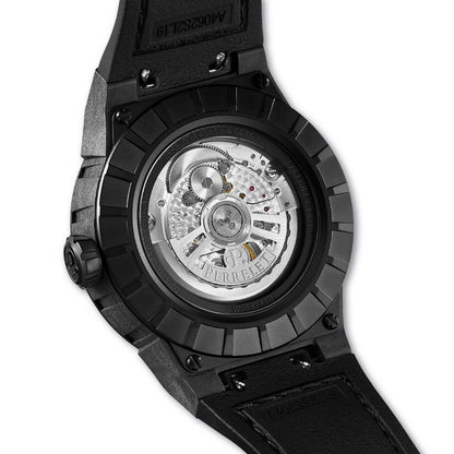 Perrelet TURBINE A4065/8 stands out with a spinning khaki dial and lightweight carbon case – rugged and refined.