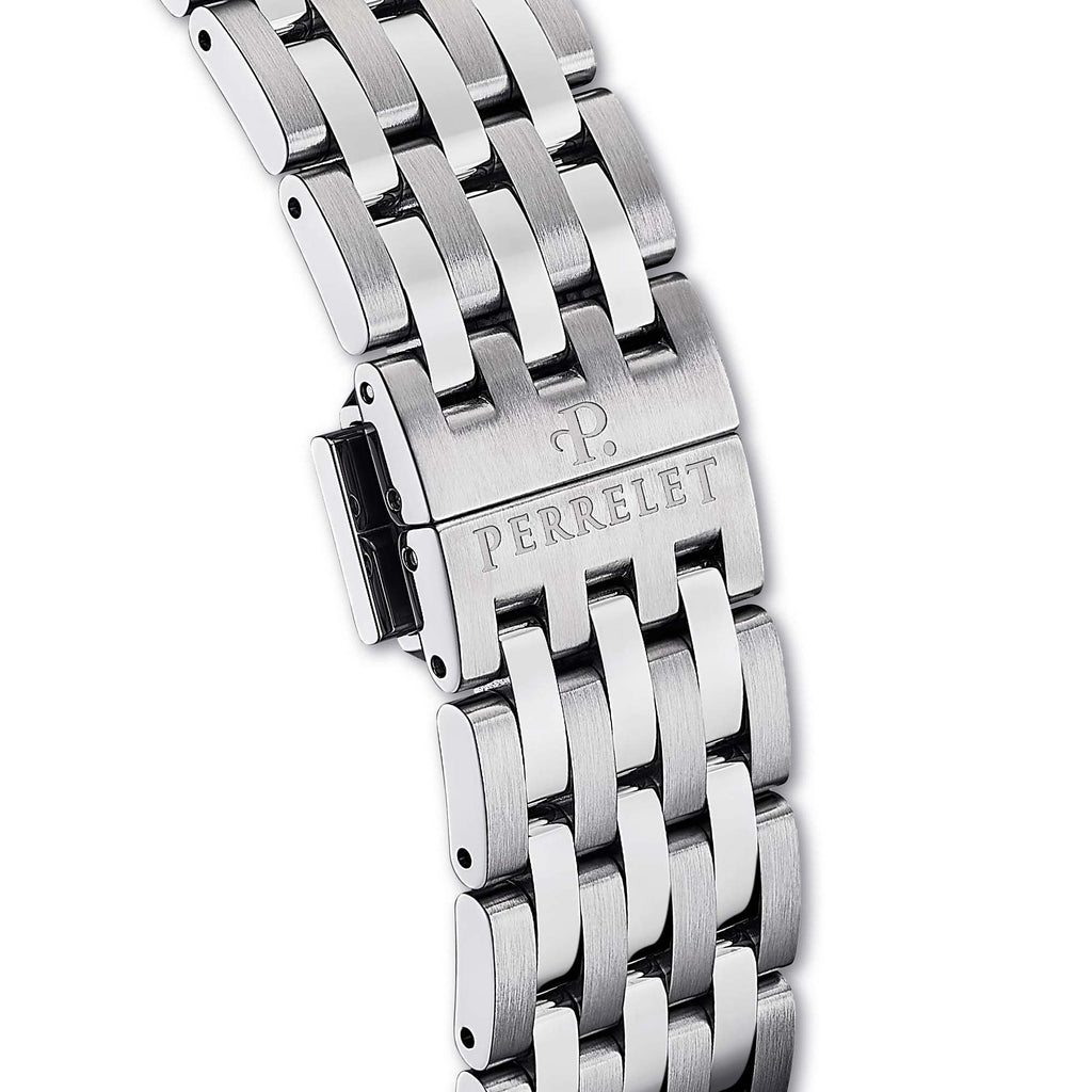 Experience the Perrelet A1300/B – ice blue beauty meets Swiss precision in this refined automatic watch