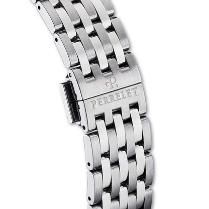 Experience the Perrelet A1300/B – ice blue beauty meets Swiss precision in this refined automatic watch