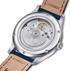 Make an impression with the Perrelet A1300/C – cool ice blue dial, smooth lines, and Swiss automatic reliability.