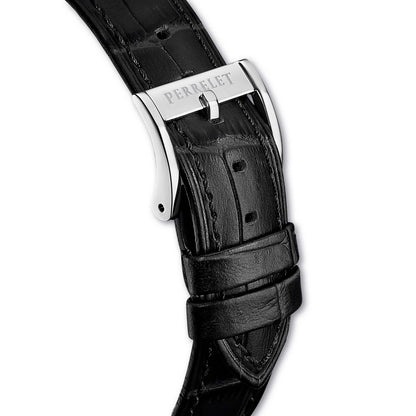Perrelet WEEKEND A1300/G offers salmon-tone charm and Swiss automatic movement in a clean, classic design.