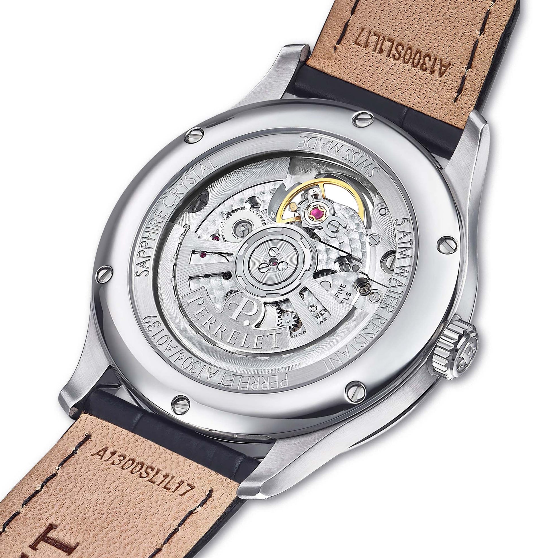 From dial to strap, the Perrelet A1302/8 Green Open Heart is a study in elegance and precision. Explore it from every view.