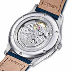Perrelet WEEKEND A1302/A features a striking ice blue dial with open heart display and automatic movement.